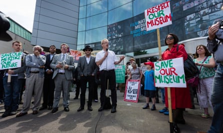 Protest outside the National Media Museum in Bradford in 2013 when the museum faced closure.