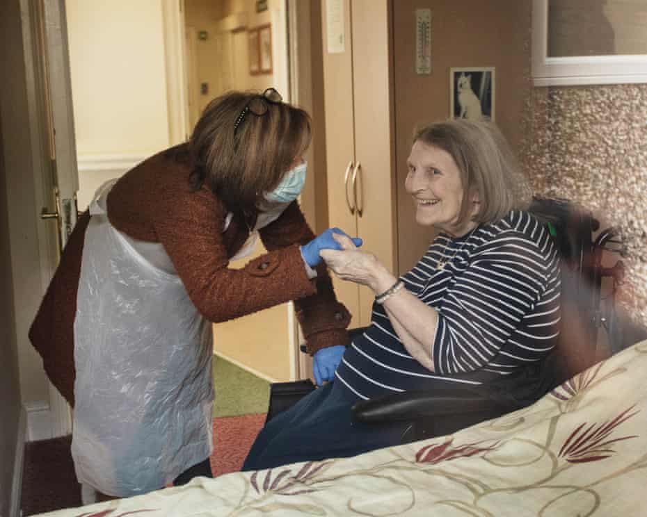 Belinda Long and her mom, shot through her mom's window