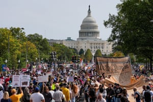 Demonstrators near the US Capitol in Washington DC.