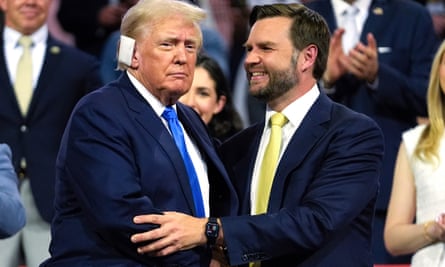 Donald Trump and JD Vance at the Republican National Convention on July 16 following the assassination attempt on the former president.