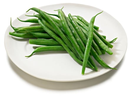 French beans spread on a plate