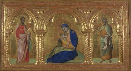 The Madonna of Humility with Saints Mark and John, by Lorenzo Veneziano.