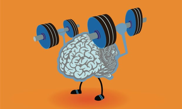 Graphic of brain lifting weights