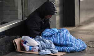 A homeless man in London