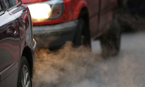 Pollution from a car exhaust
