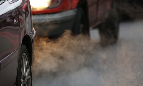Exhaust fumes in Putney, south-west London