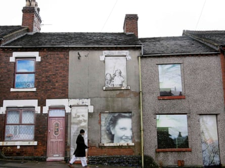 Boarded-up houses in Hanley, Stoke-on-Trent in 2009.
