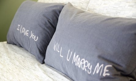 Pillow talk: Jason’s words used on cushions in one of the flats.