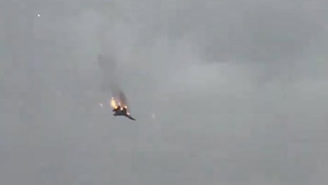 Russian fighter jet crashes into sea off Sevastopol – video