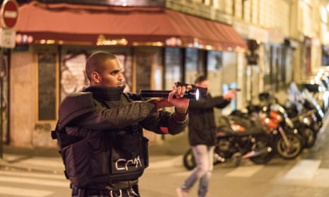Armed officers in Paris during the gun attacks in November.