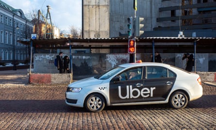 An Uber car in Moscow.