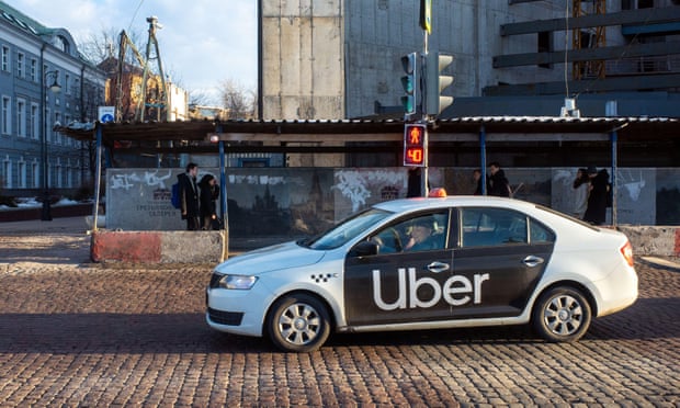 An Uber car in Moscow.