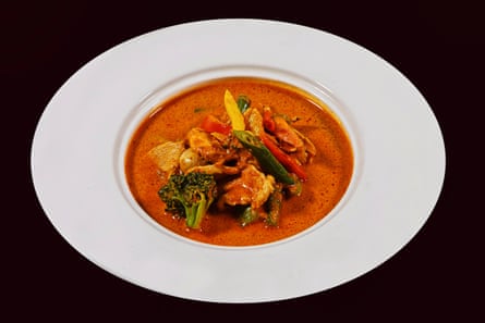 A dish of red curry.
