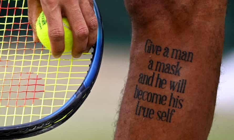 A tattoo on Nick Kyrgios’s leg gives an insight into his personality.