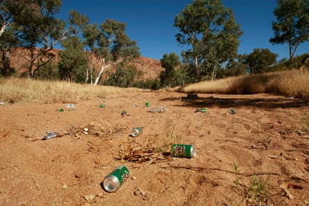 empty beer cans in Alice Springs