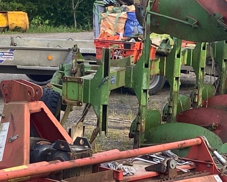A blue tit entering the shaft of the reversible plough.