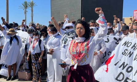 Protesters, wearing white in support of political prisoners as well as human rights defenders and environmental activists, participate in a demonstration at the COP27 U.N. Climate Summit in Sharm el-Sheikh, Egypt.