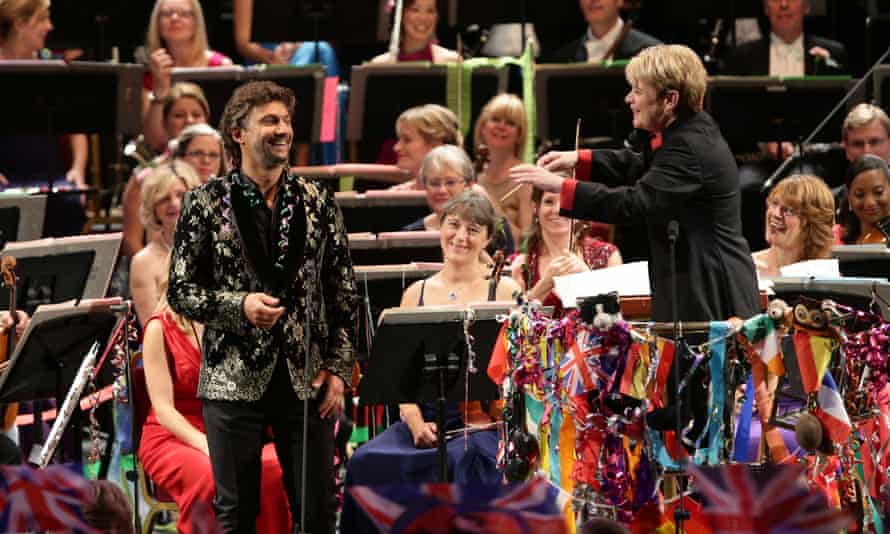 Kaufmann at 2015’s Last Night of the Proms, with conductor Marin Alsop.