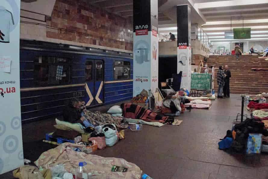 Makeshift housing places in a metro station after the restart of the metro service in Kharkiv, Ukraine.