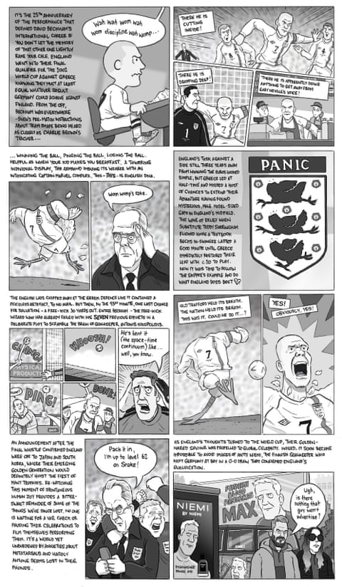 David Squires on David Beckham v Greece, October 2001, panel 1