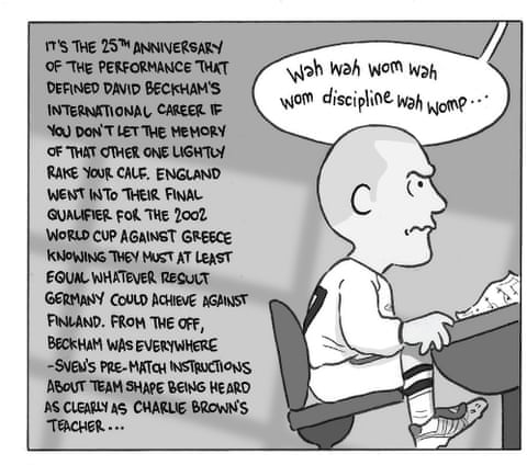 David Squires on David Beckham v Greece, October 2001, panel 1