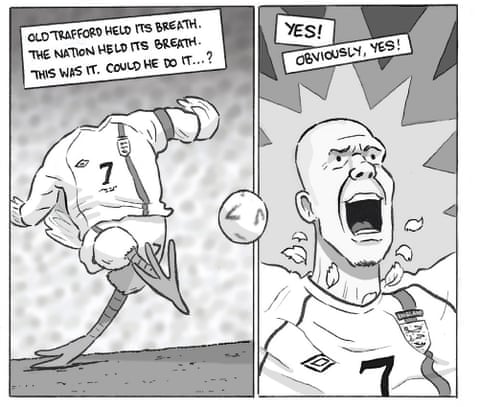 David Squires on David Beckham v Greece, October 2001, panel 6