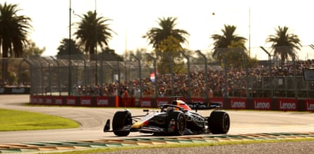 Max Verstappen opens up at strong lead at at Albert Park.