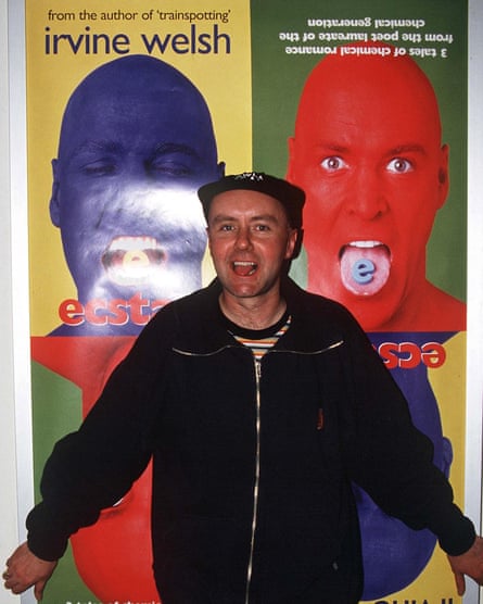Irvine Welsh signing his book Ecstasy at Virgin Megastore in London in 1996