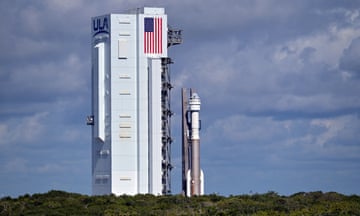 Boeing's Starliner spacecraft aboard a United Launch Alliance Atlas V rocket in Cape Canaveral, Florida, on 4 May.