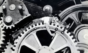 Charlie Chaplin ‘satirising the cult of scientific management’ in 1936 film Modern Times.
