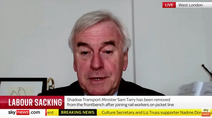 John McDonnell no Sky News esta manhã.