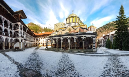 Rila monastery in snow