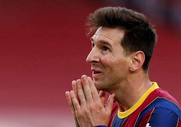 Lionel Messi against Celta Vigo in 2021.