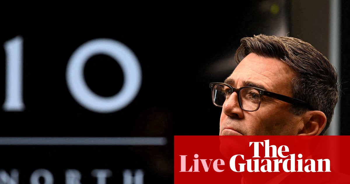 Burnham to chair growth meeting call at No 10 North – UK politics live