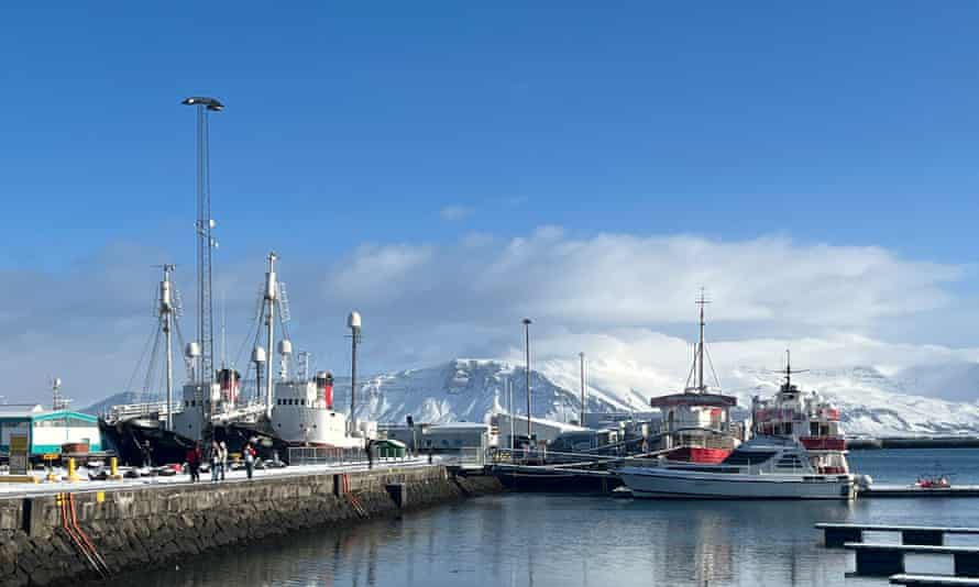 Boats at Reykjavik harbour in Iceland