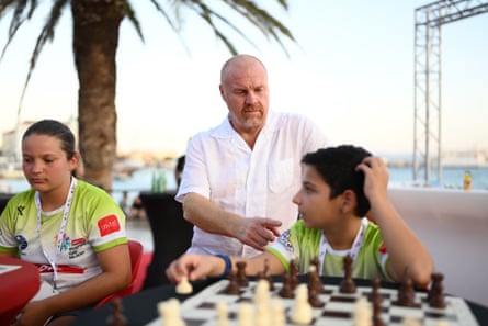 Sean Dyche at the chess competition.