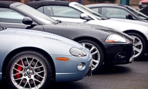 Jaguar cars at a dealer's showroom, Nottingham