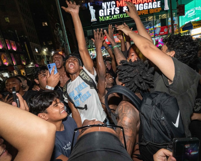 New York erupts in celebration after Knicks win first NBA title in 53 years – video
