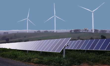 solar panels and wind turbines