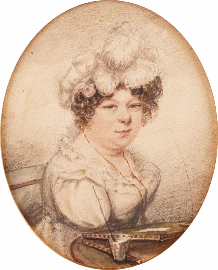 Sarah Biffin (1784-1850) Self-Portrait before her painting slope c 1825