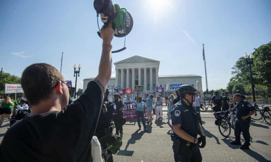 Protesters gathered outside the US Supreme Court in Washington, DC, earlier today, awaiting outcome of key abortion case. In fact, the justices ruled on other cases today. More decisions coming Wednesday and all month.