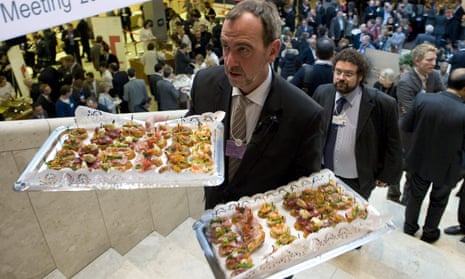 A member of staff at a previous annual meeting of the World Economic Forum in Davos, Switzerland.