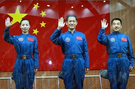 Chinese astronauts of the Shenzhou-10 manned spacecraft mission Wang Yaping, Nie Haisheng and Zhang Xiaoguang