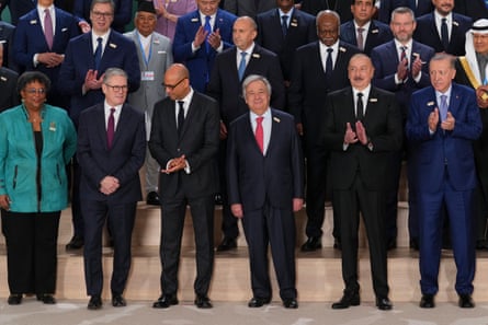 Leaders on stage at Cop29