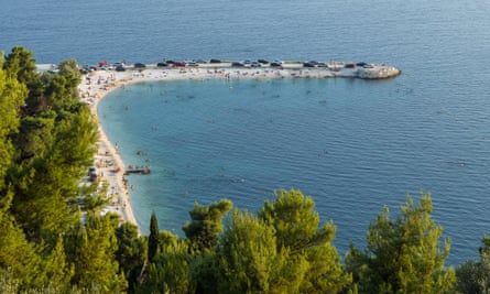 A view of a beach from the Marjan peninsula.