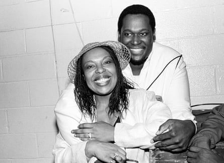 Roberta Flack and Luther Vandross backstage at Madison Square Garden in New York City in 1982.