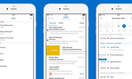 Microsoft Outlook on a mobile