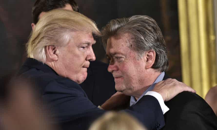 Bannon’s relationship with Trump is complex. They remain in contact despite Bannon’s ousting from the White House.