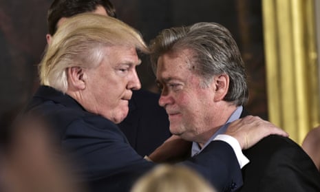 Steve Bannon with Donald Trump in the White House, January 2017