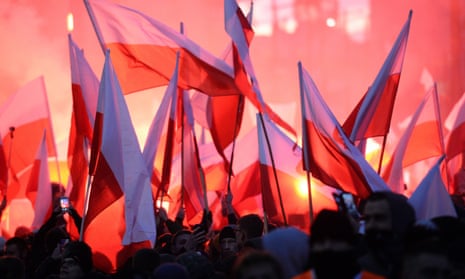 People gather in Warsaw for the Independence Day march